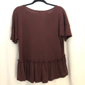 Maroon Top with a ruffle on the bottom